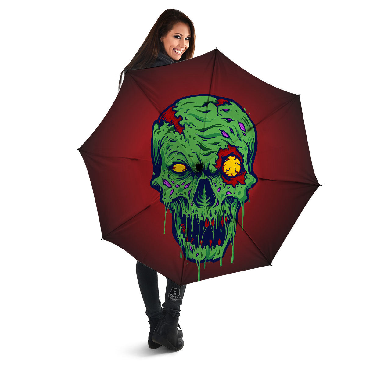 Skull Zombie Scary Horror Print Umbrella-grizzshop