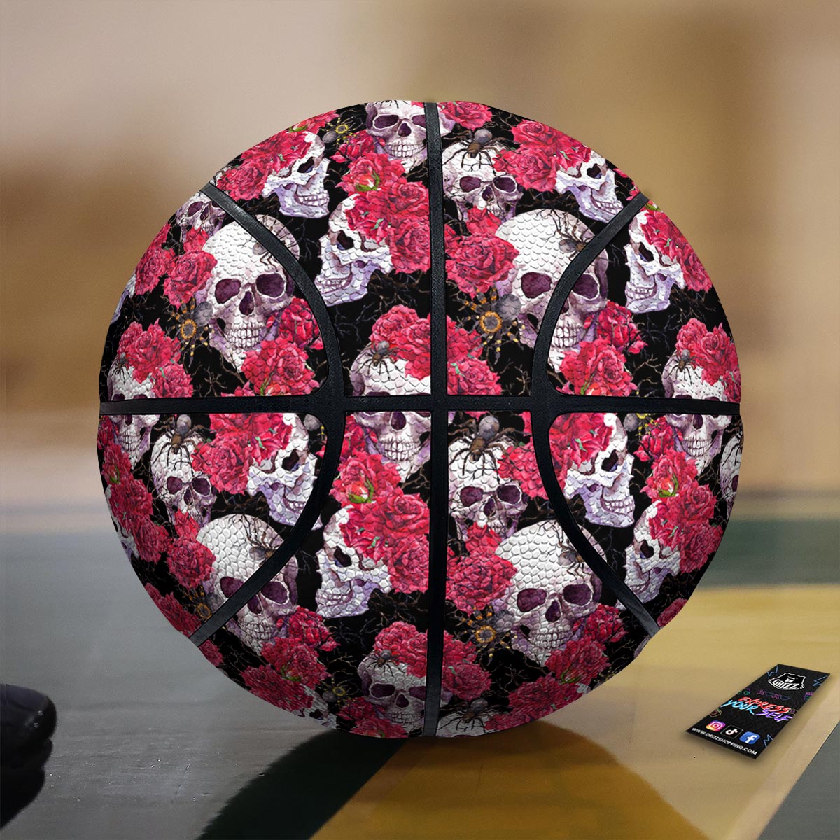 Snakeskin Black And Tan Print Pattern Basketball