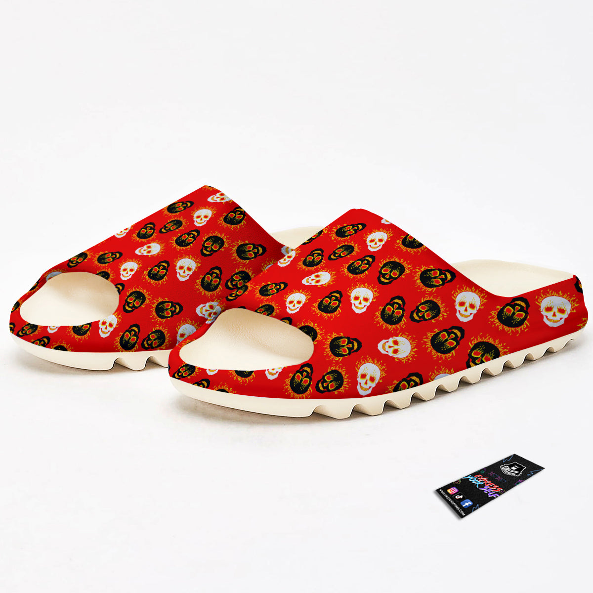Skull Burning Print Pattern Sandals-grizzshop