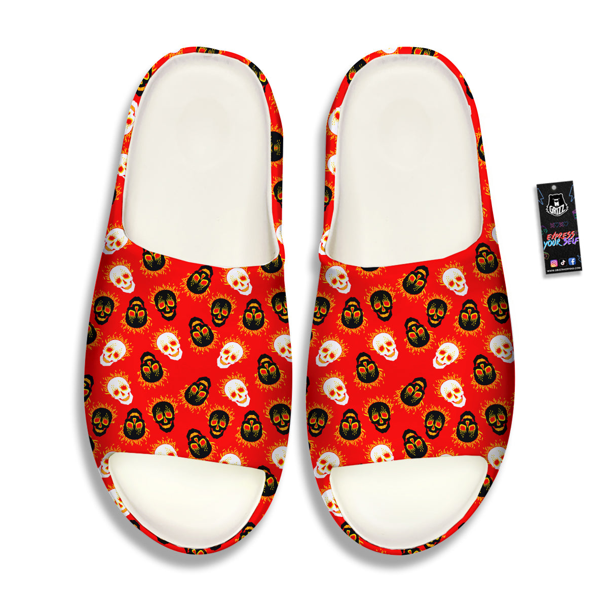 Skull Burning Print Pattern Sandals-grizzshop