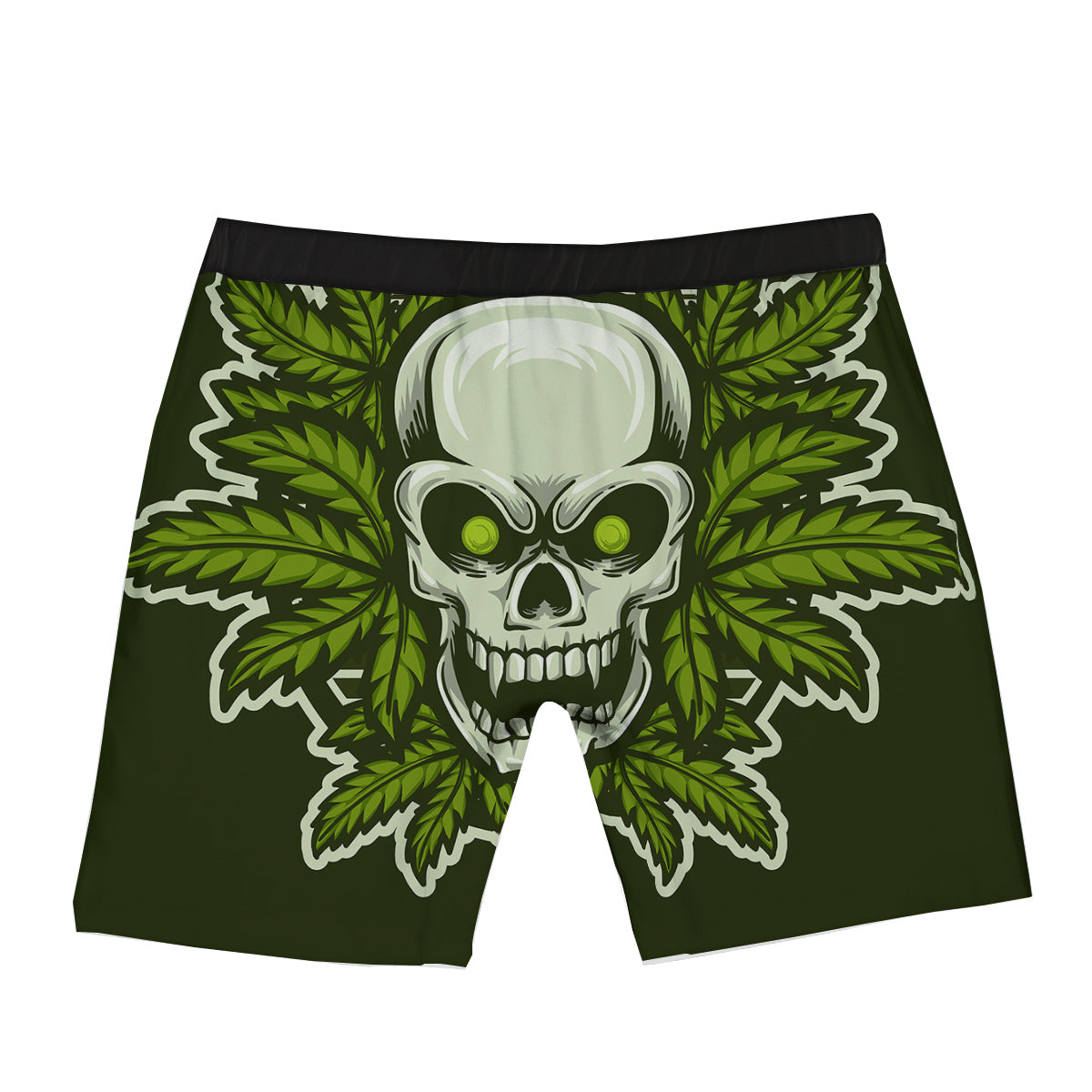 Skull Cannabis Print Boxer Briefs