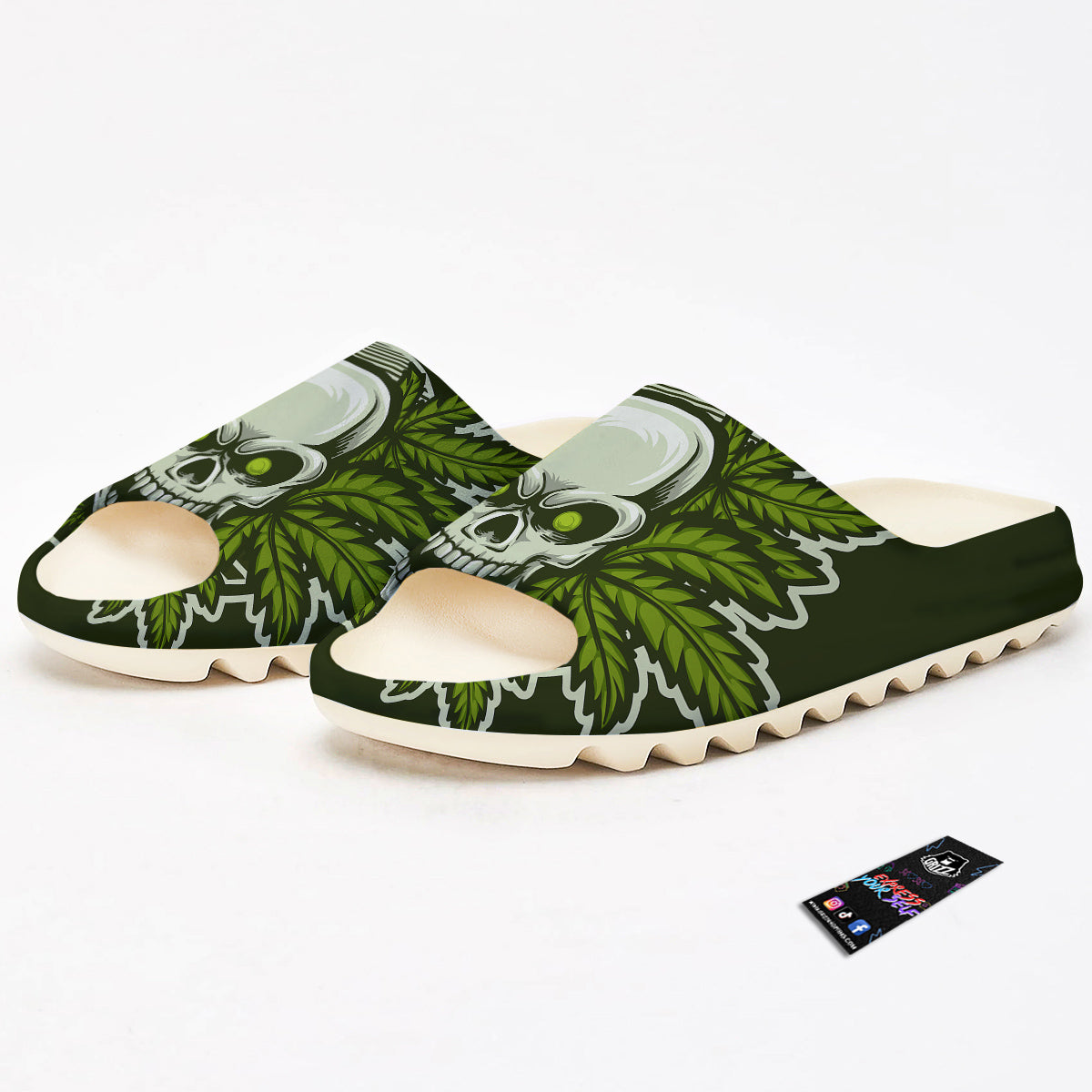 Skull Cannabis Print Sandals-grizzshop