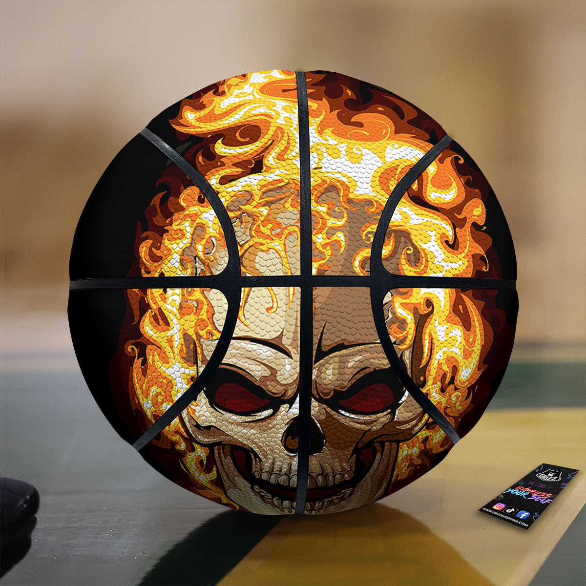 Spiral Halloween Print Basketball