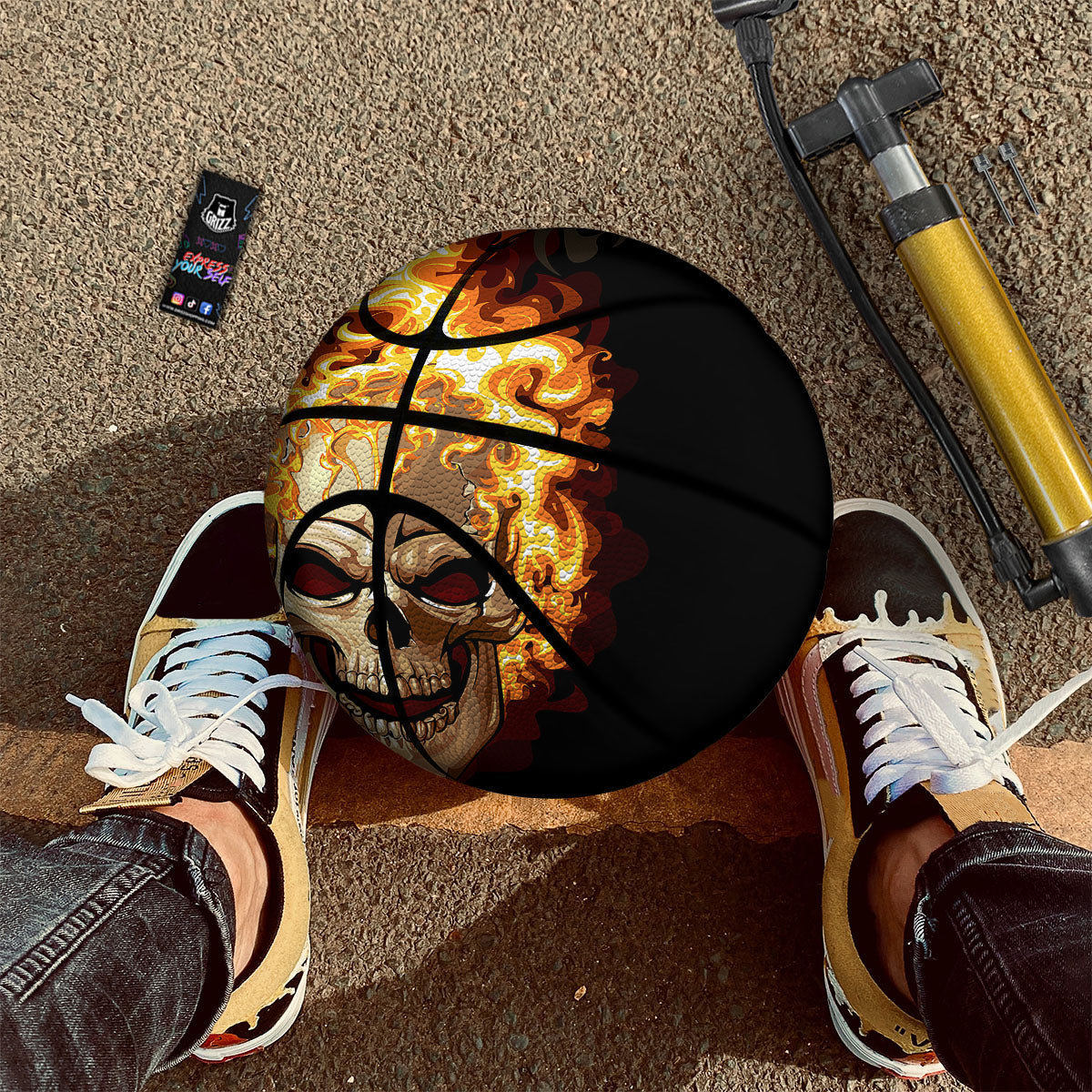 Spiral Halloween Print Basketball