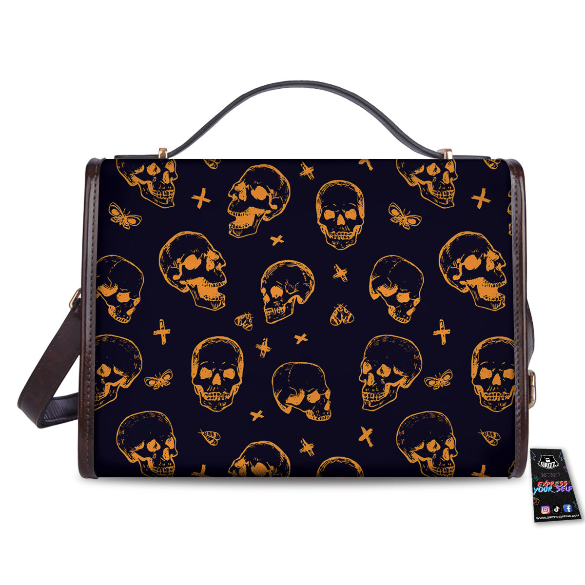 Skull Halloween Print Pattern Women's Satchel Bag