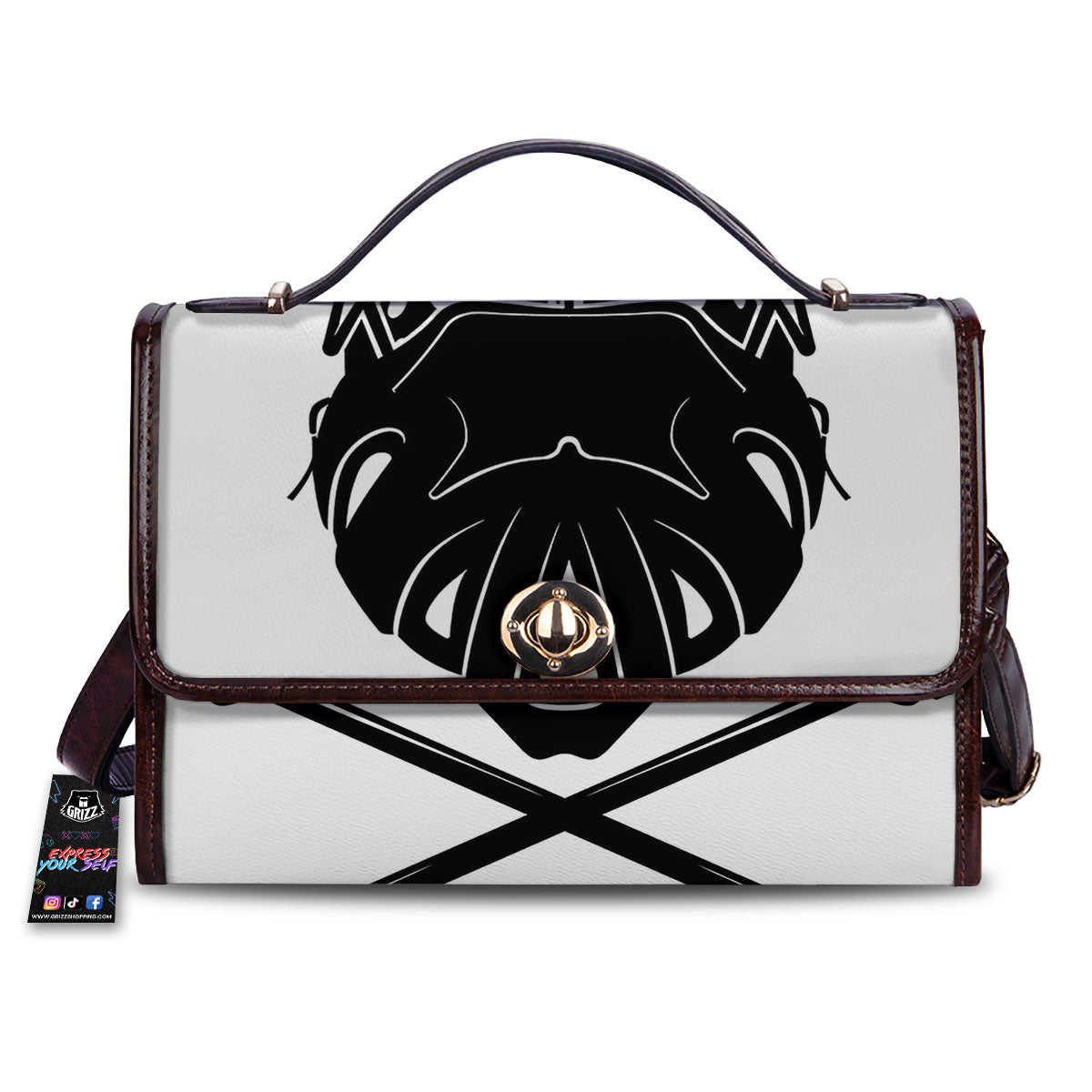 Skull Lacrosse Print Women's Satchel Bag