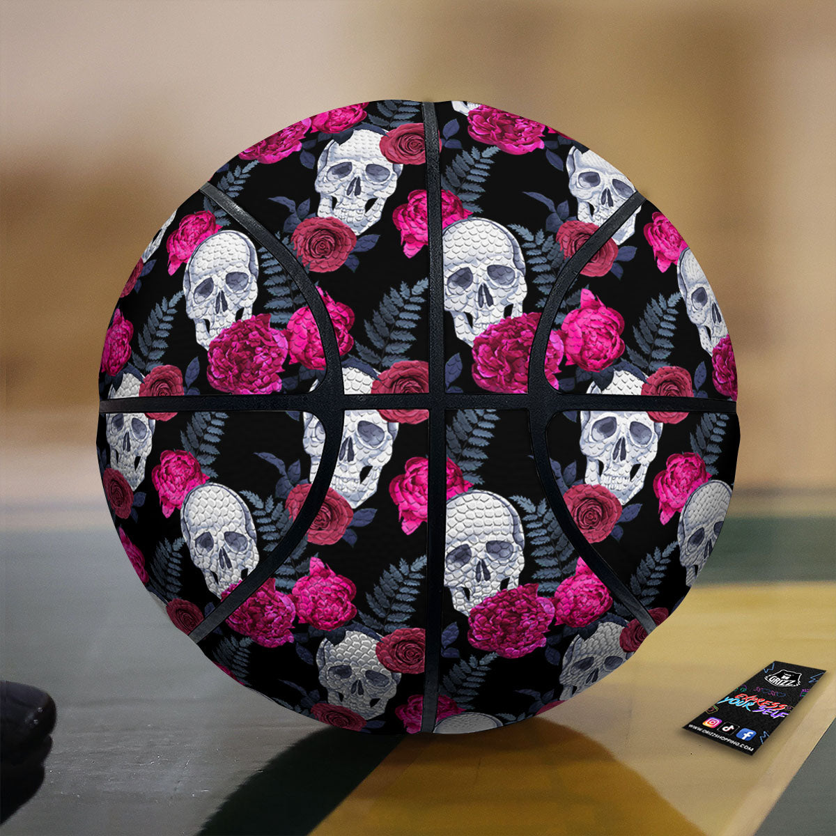 Snowflake Grey And White Print Pattern Basketball