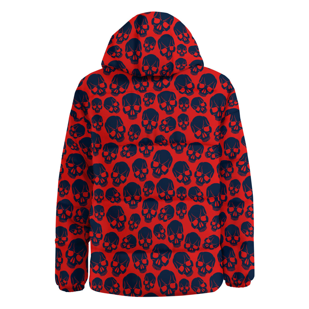 Skulls Red And Blue Hard Rock Print Pattern Down Jacket-grizzshop