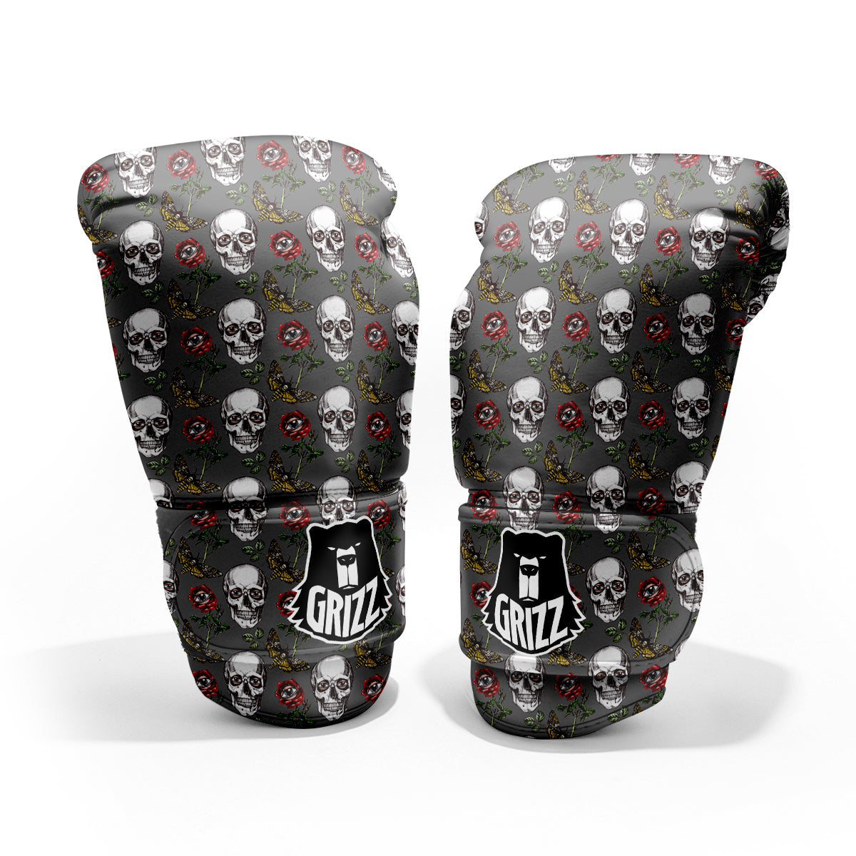 Skulls Roses Death Eyes Print Pattern Pro Boxing Glove