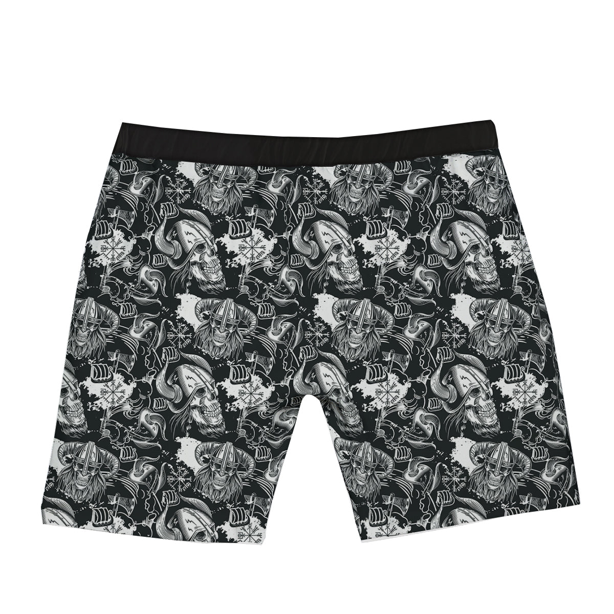 Skulls in Viking Helmets Print Pattern Boxer Briefs-grizzshop