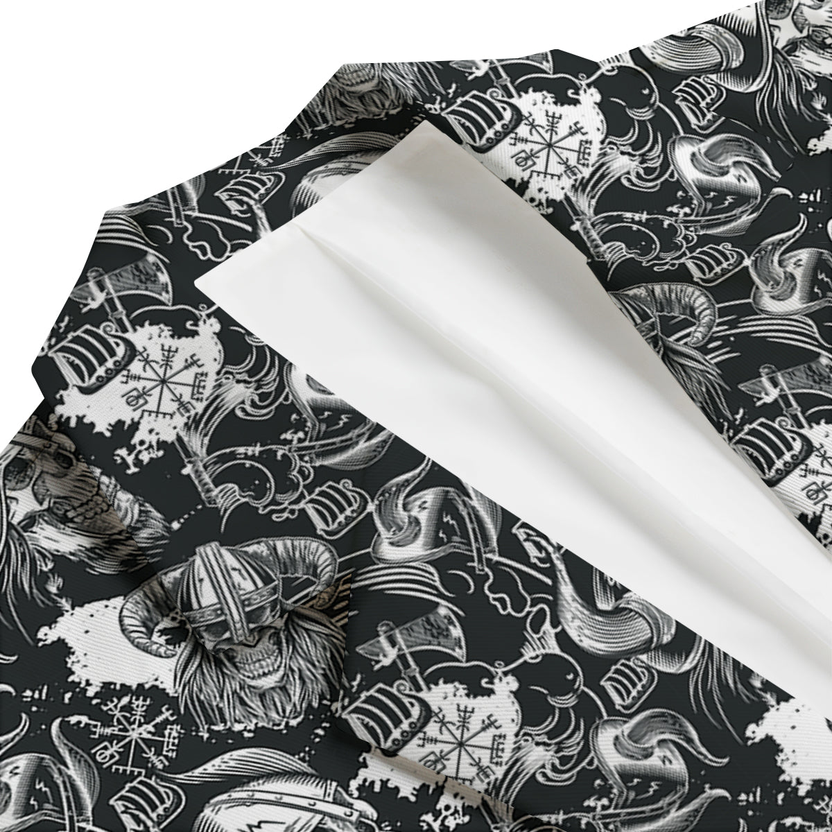 Skulls in Viking Helmets Print Pattern Men's Blazer-grizzshop