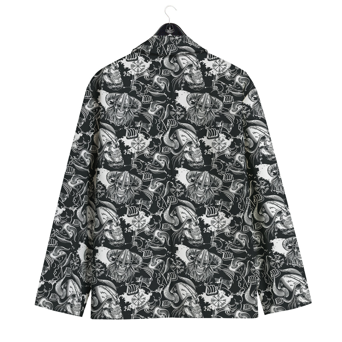 Skulls in Viking Helmets Print Pattern Men's Sport Coat-grizzshop