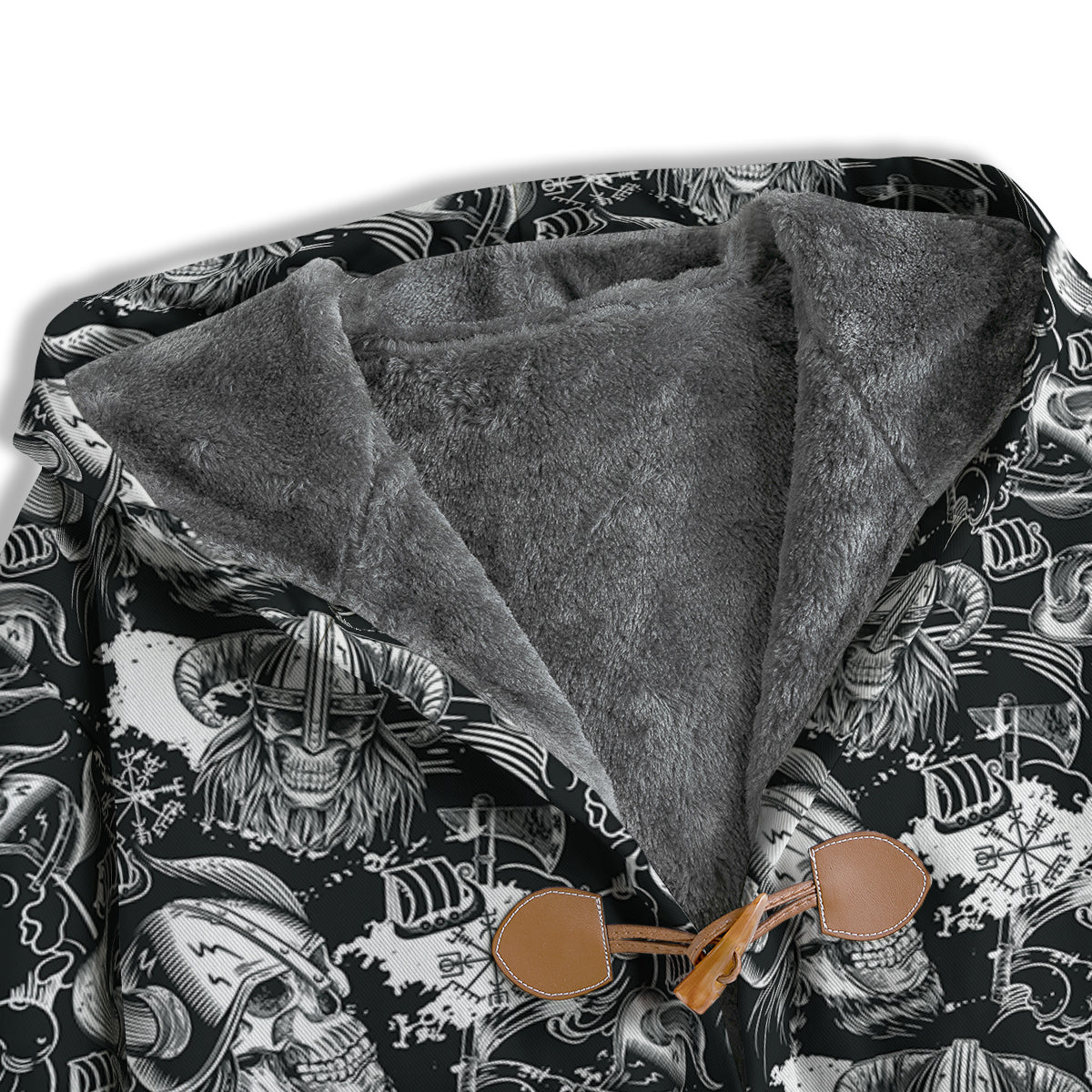 Skulls in Viking Helmets Print Pattern Men's Windbreaker Jacket-grizzshop