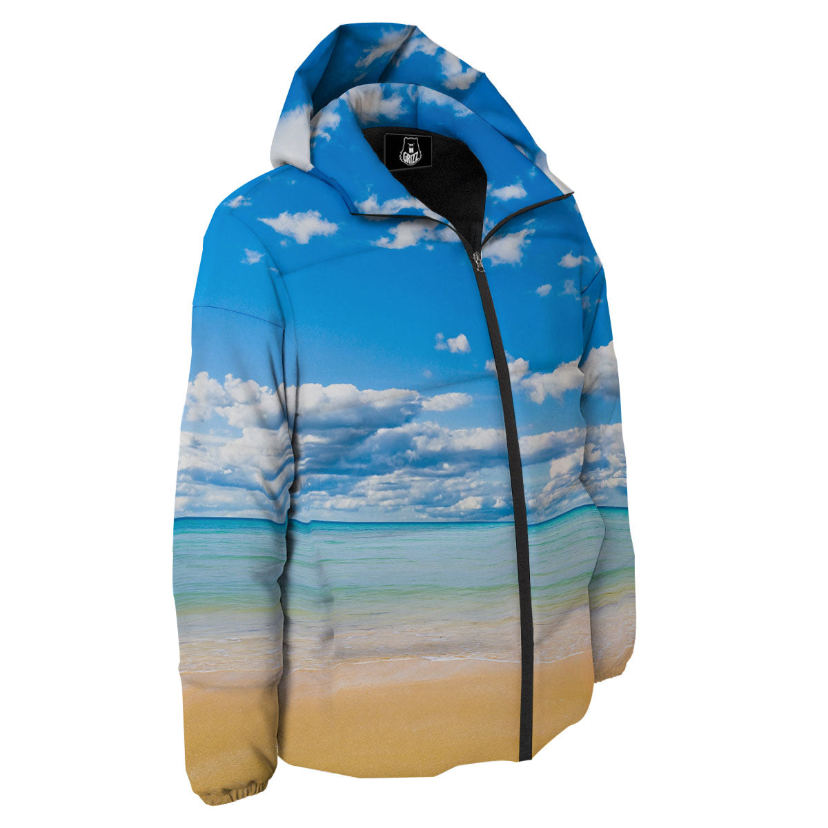 Sky And Sea Print Down Jacket-grizzshop