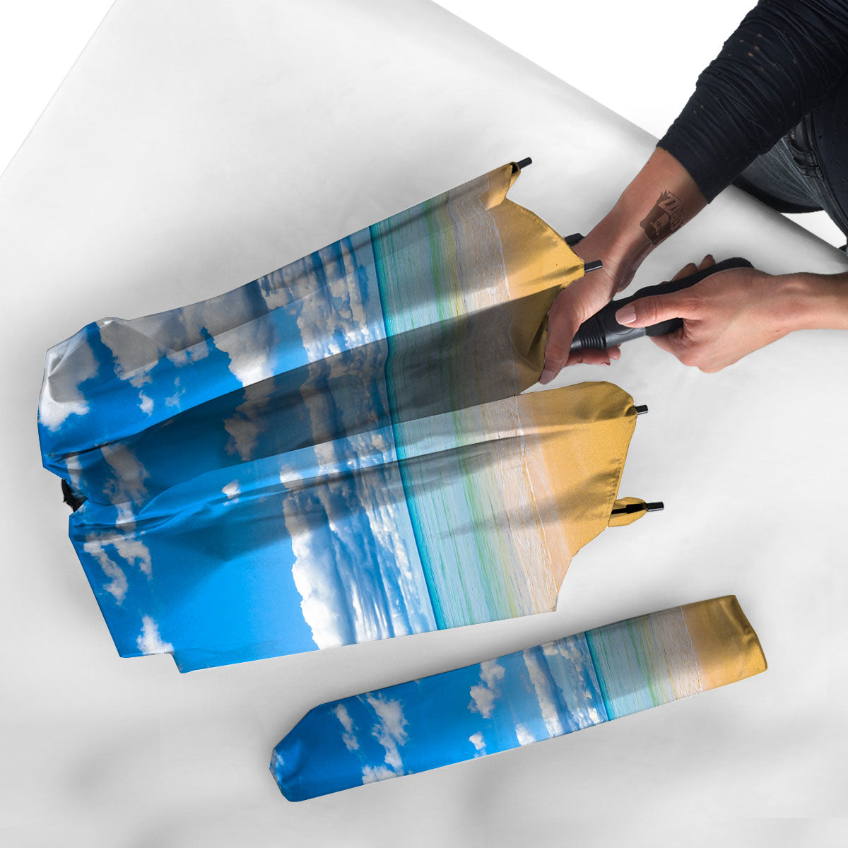 Sky And Sea Print Umbrella-grizzshop