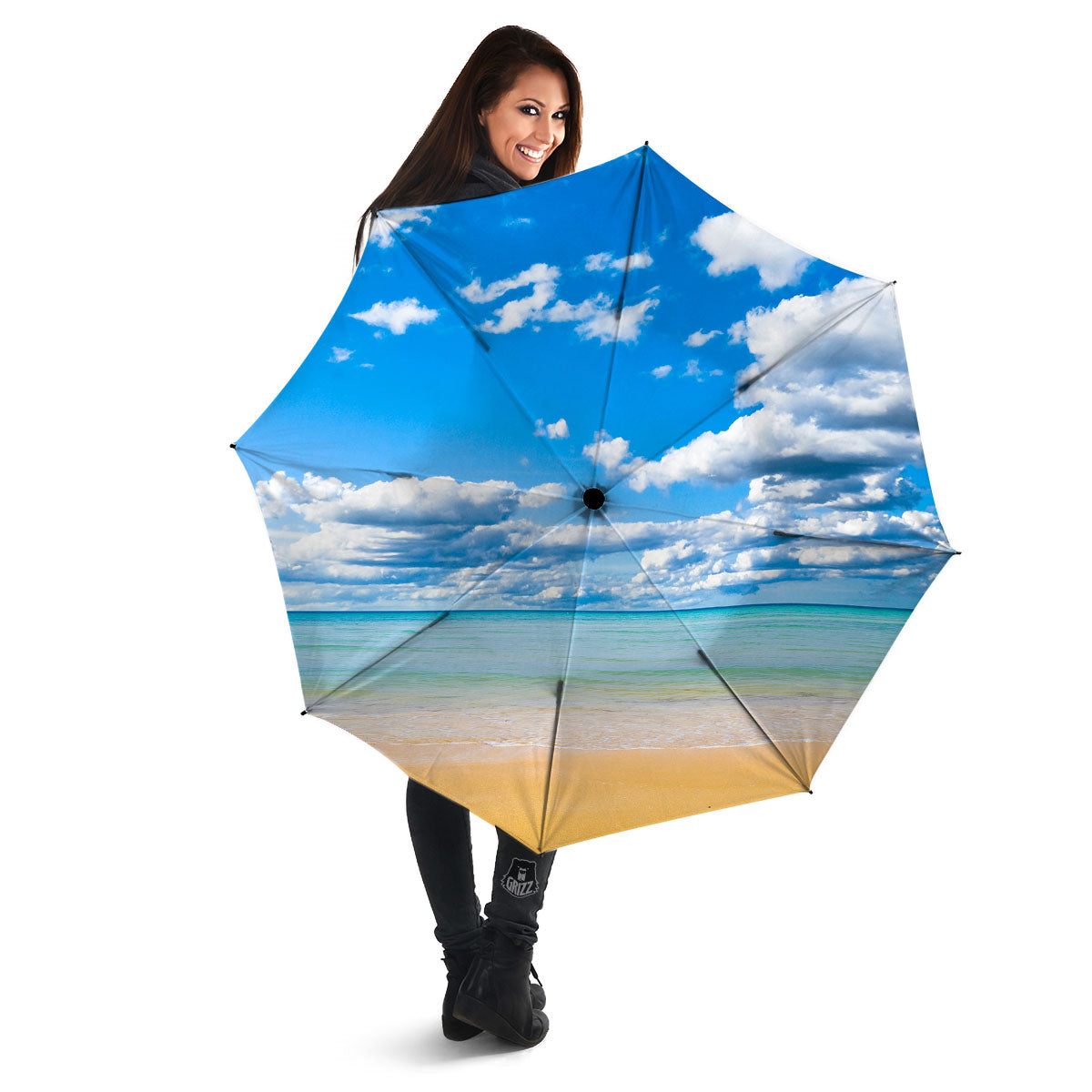 Sky And Sea Print Umbrella-grizzshop