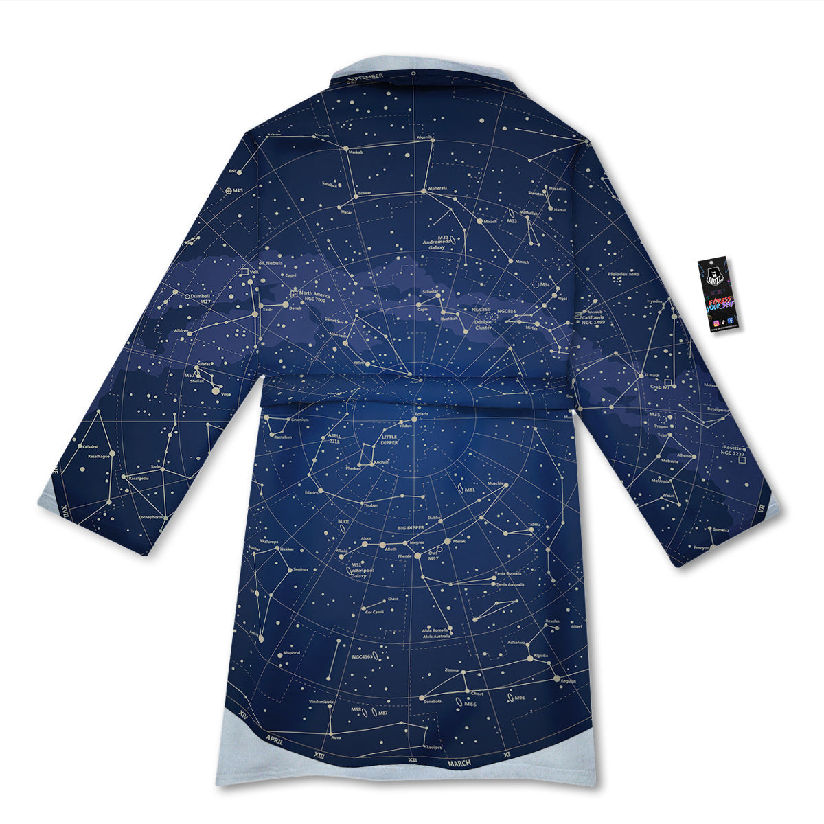 Sky Map Constellation Print Bathrobe-grizzshop
