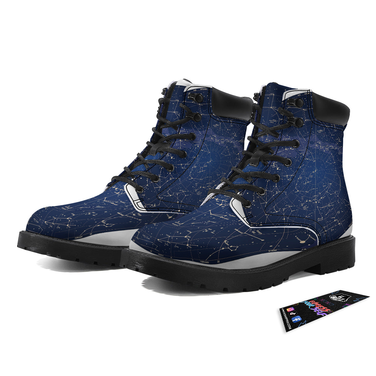 Sky Map Constellation Print Boots-grizzshop