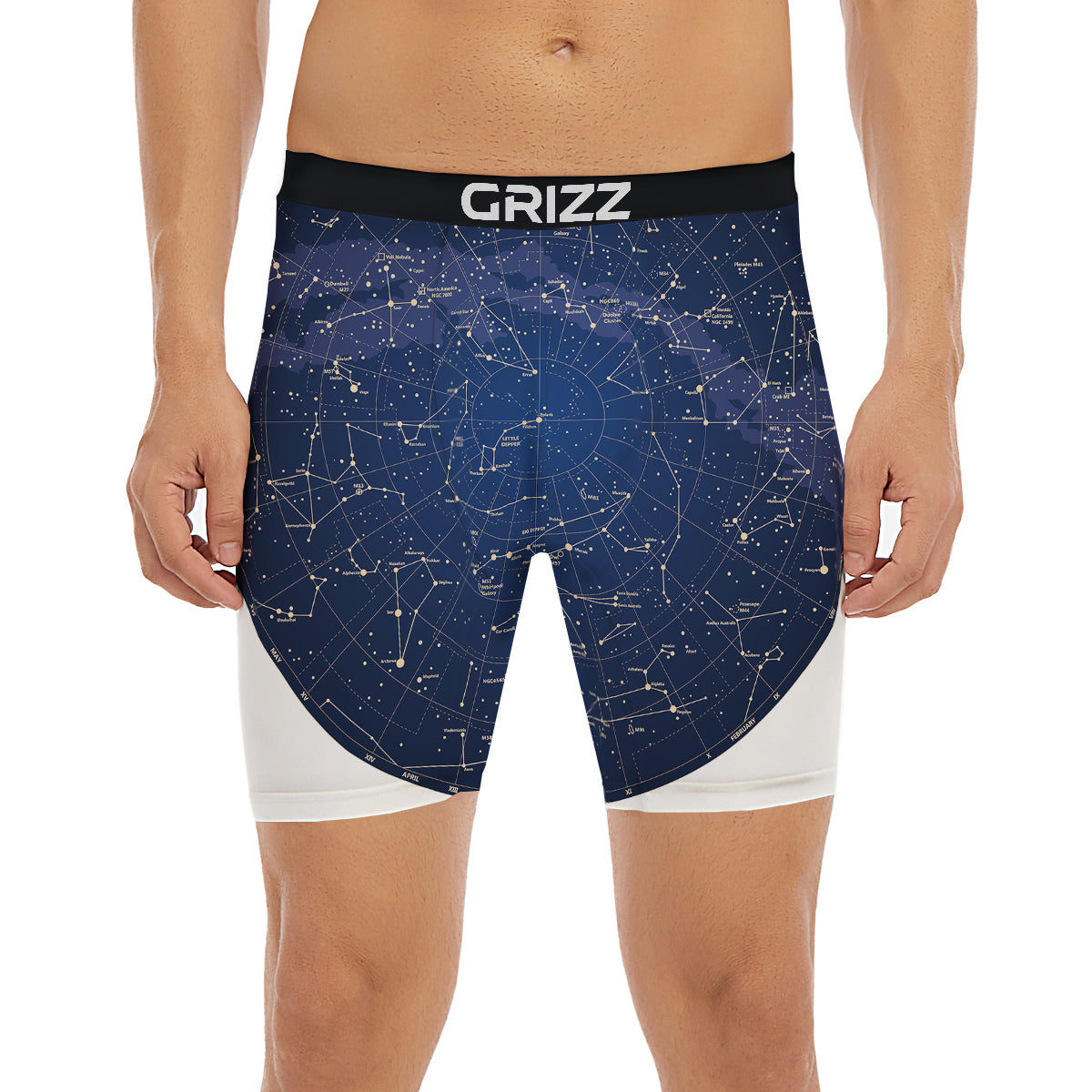 Sky Map Constellation Print Boxer Briefs-grizzshop