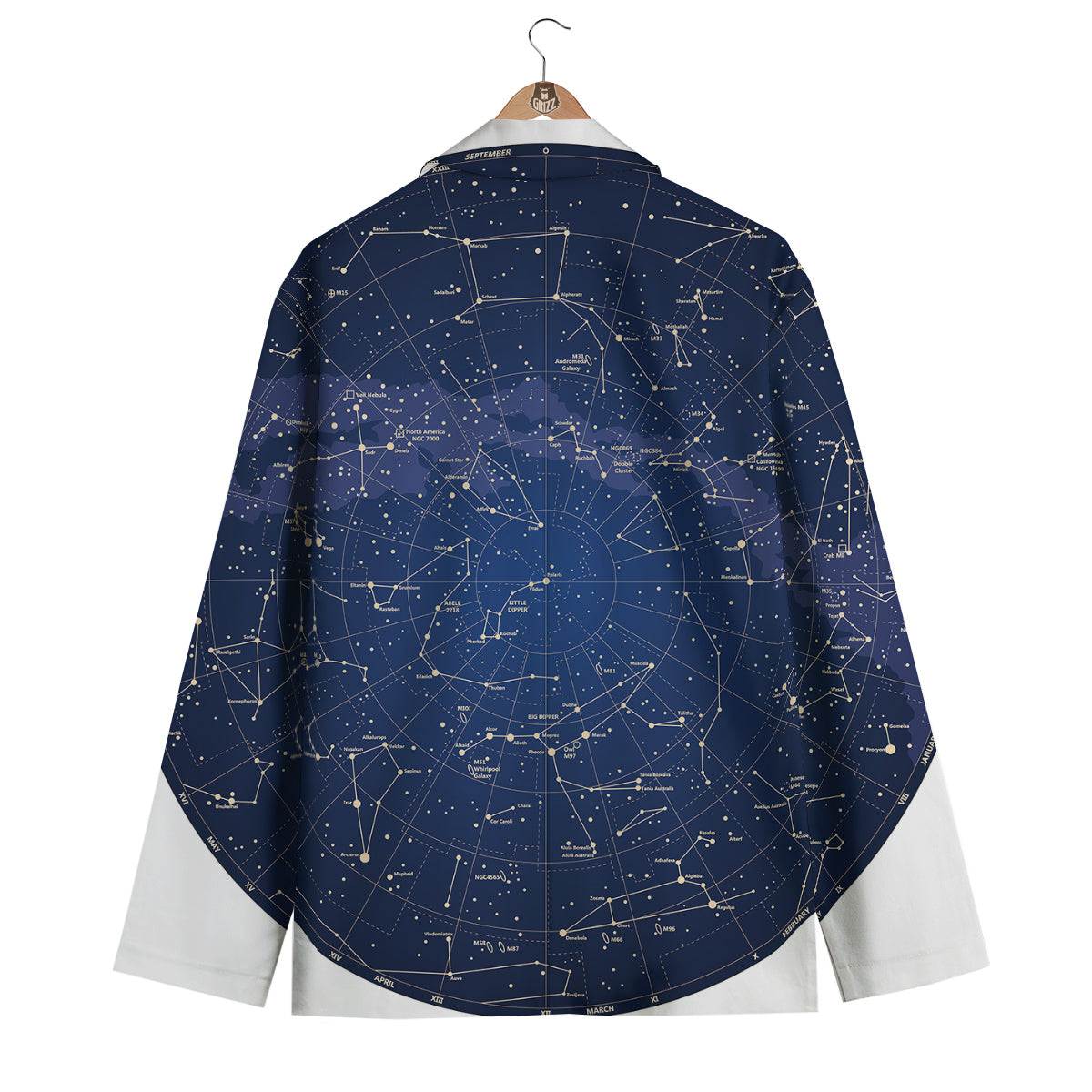 Sky Map Constellation Print Men's Blazer-grizzshop