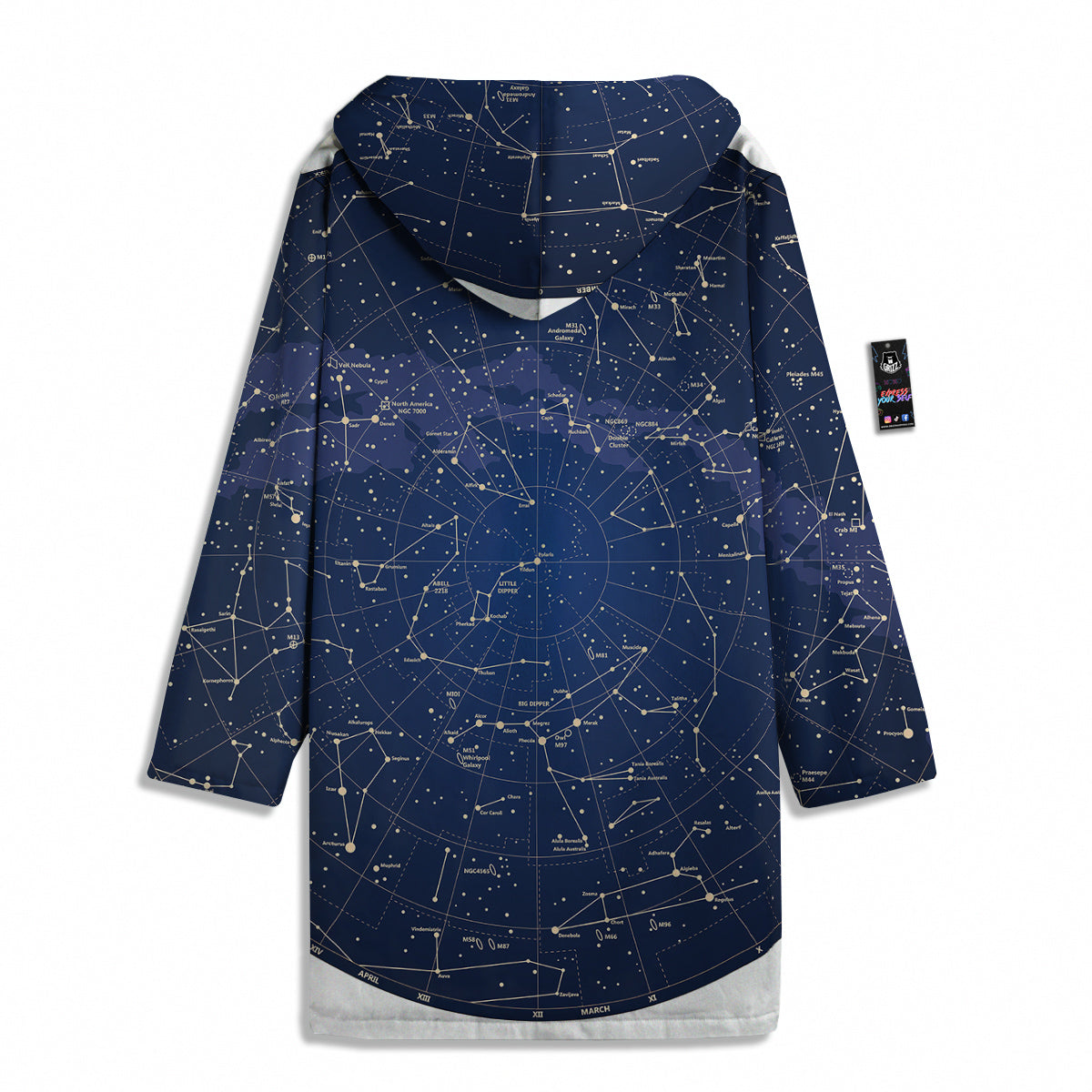 Sky Map Constellation Print Men's Windbreaker Jacket-grizzshop