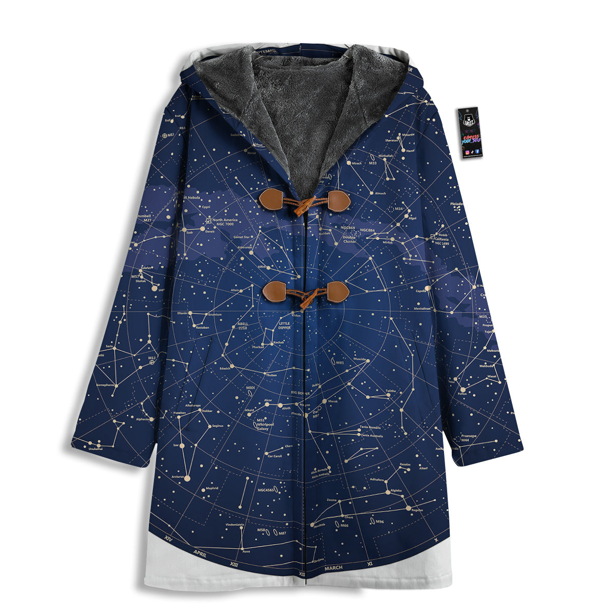 Sky Map Constellation Print Men's Windbreaker Jacket-grizzshop