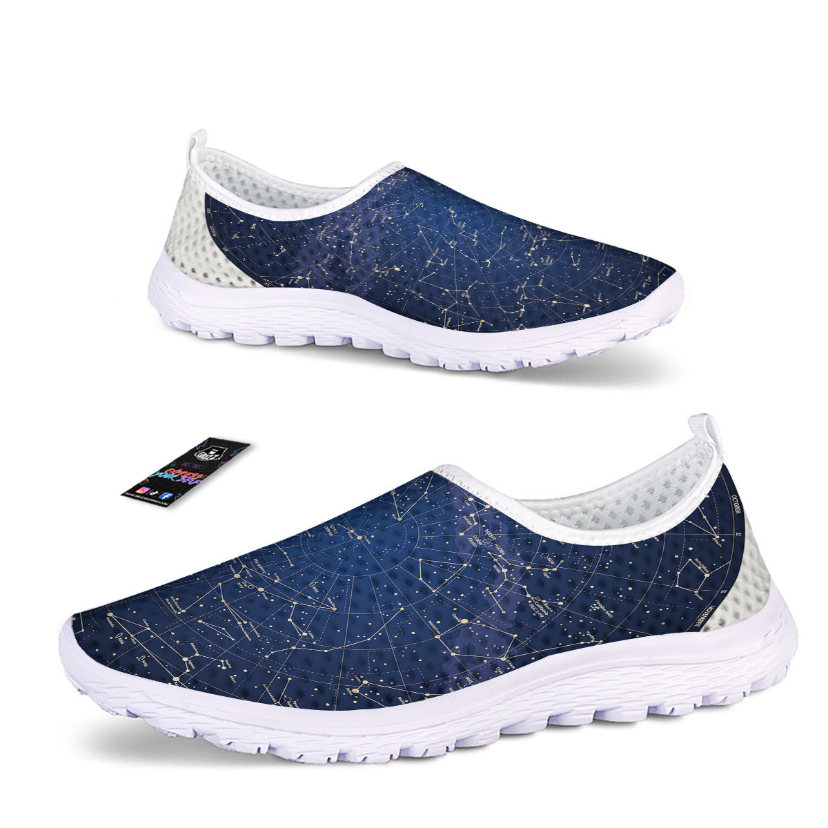 Sky Map Constellation Print Nurse Shoes-grizzshop