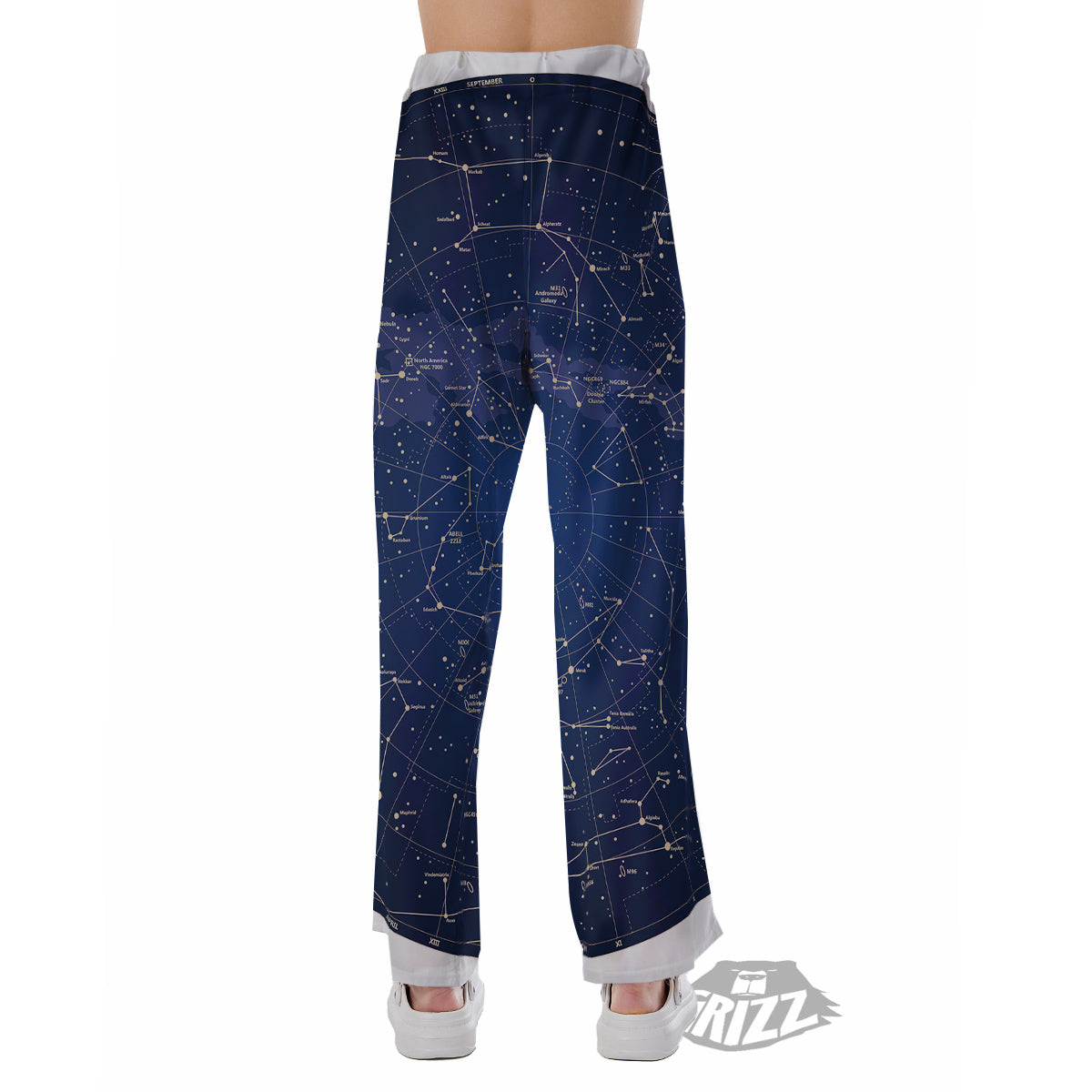 Sky Map Constellation Print Pajama Pants-grizzshop