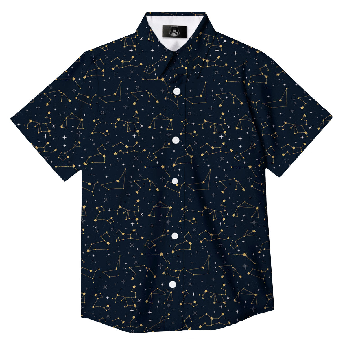 Sky Map Constellation Print Pattern Button Up Shirt-grizzshop