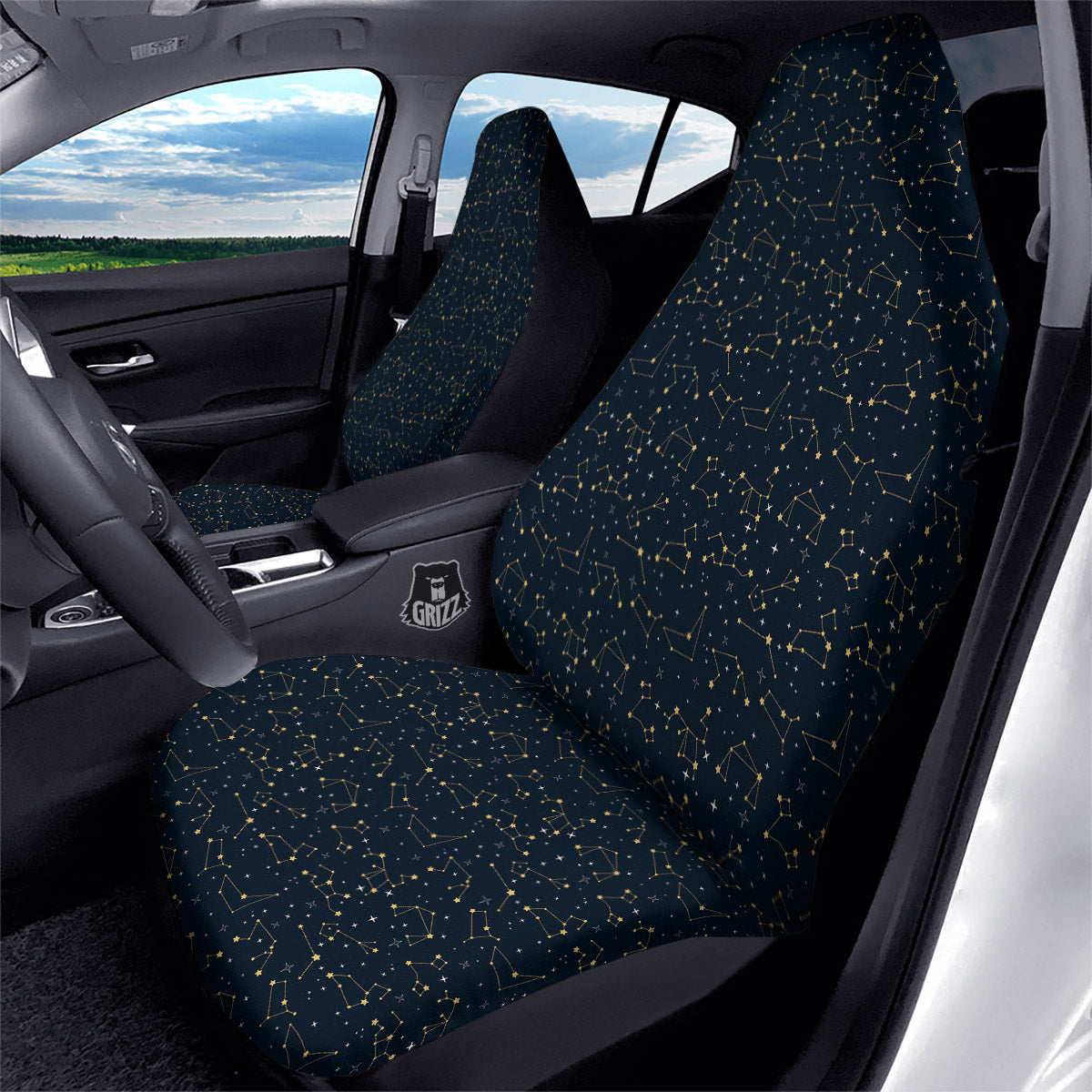 Sky Map Constellation Print Pattern Car Seat Covers-grizzshop