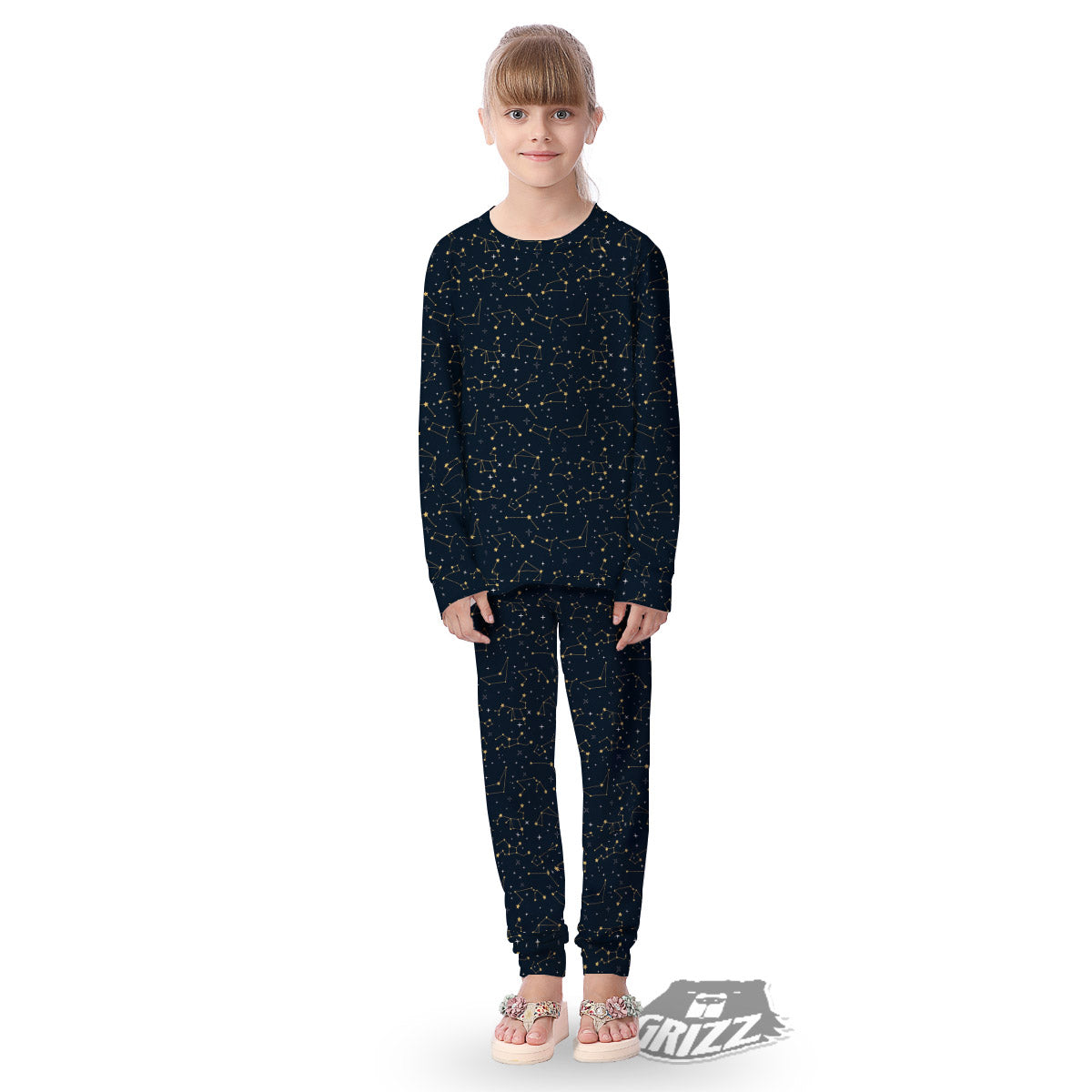 Sky Map Constellation Print Pattern Kid's Pajamas-grizzshop