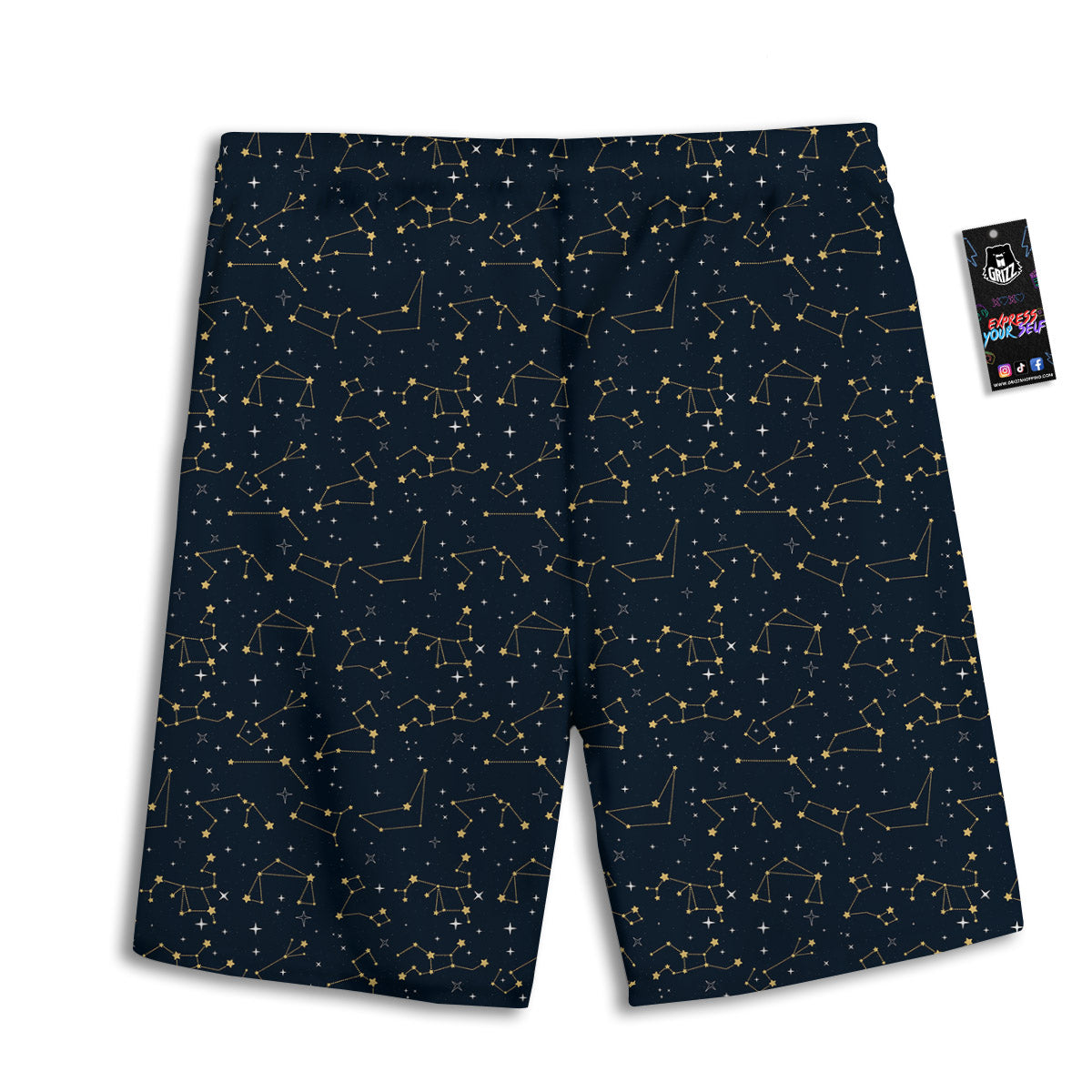Sky Map Constellation Print Pattern Men's Athletic Shorts