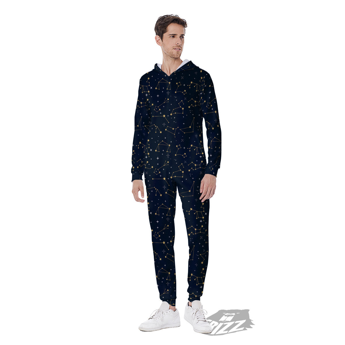 Sky Map Constellation Print Pattern Men's Jumpsuit-grizzshop