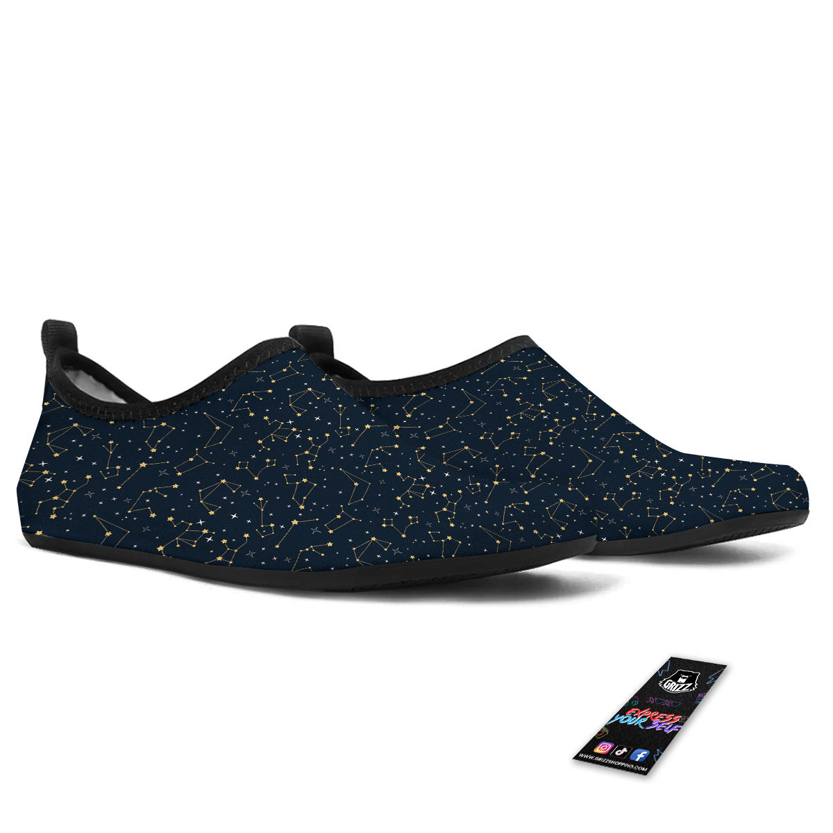 Sky Map Constellation Print Pattern Water Shoes-grizzshop