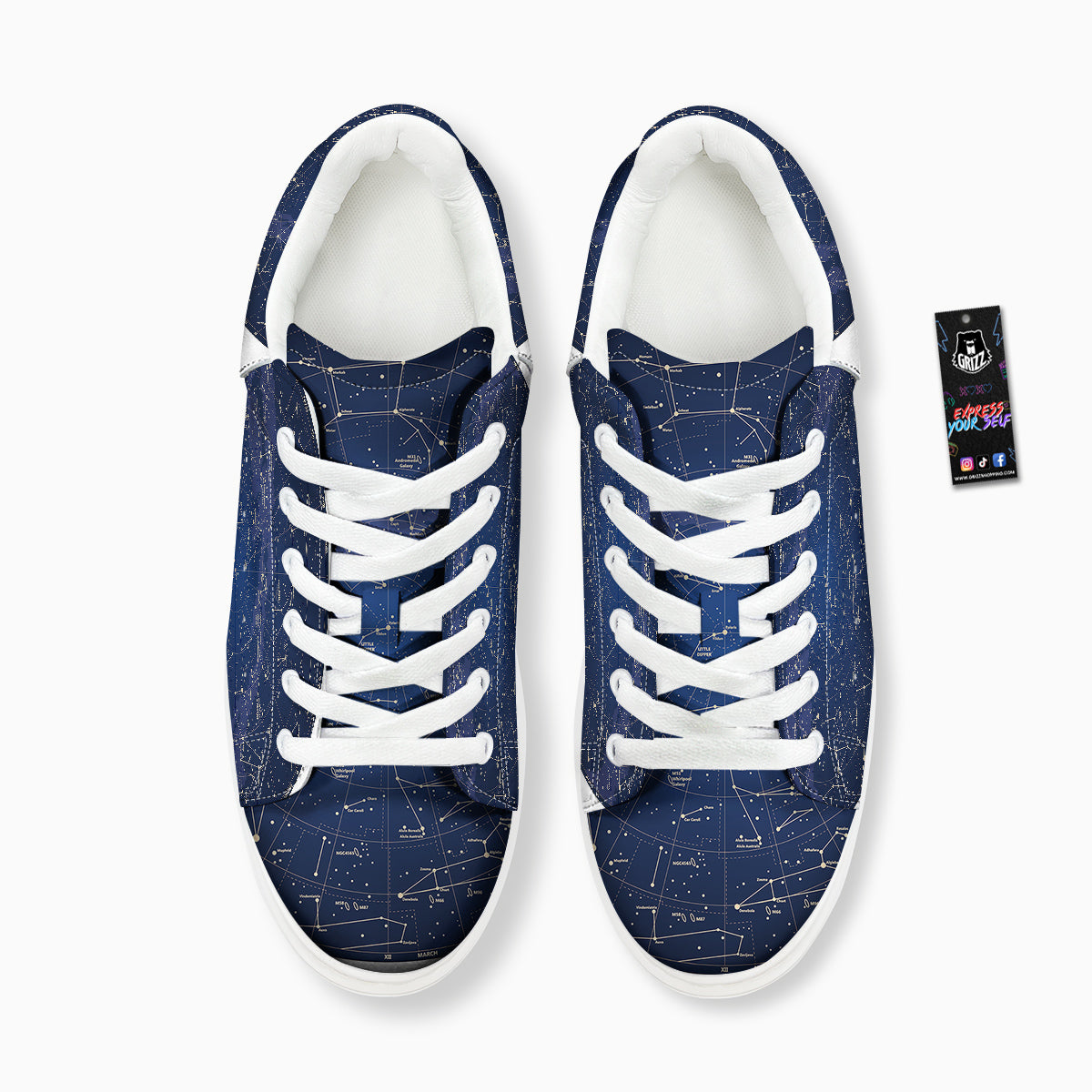 Sky Map Constellation Print Platform Shoes-grizzshop