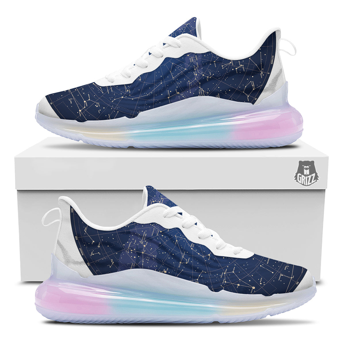 Sky Map Constellation Print Running Sneakers-grizzshop