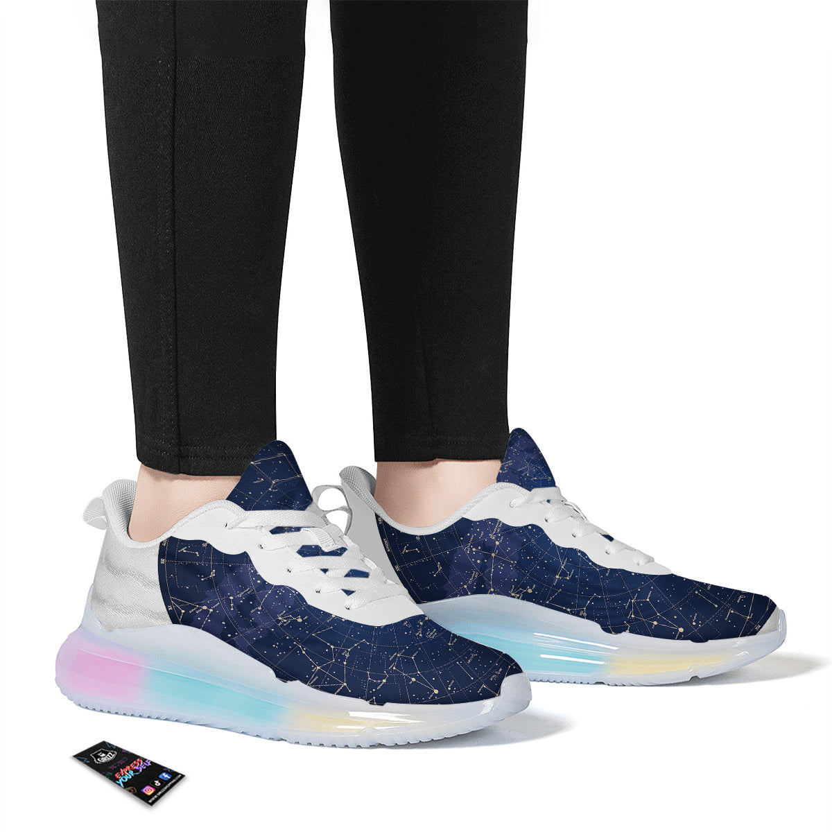 Sky Map Constellation Print Running Sneakers-grizzshop