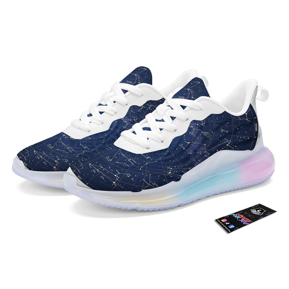 Sky Map Constellation Print Running Sneakers-grizzshop