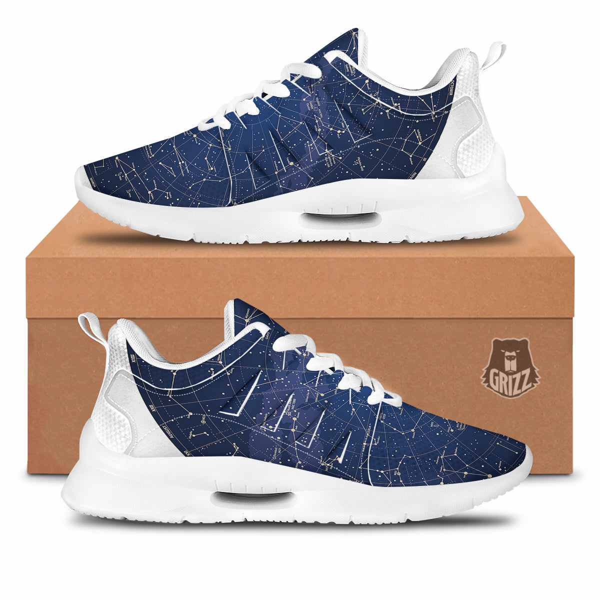 Sky Map Constellation Print Tennis Shoes-grizzshop