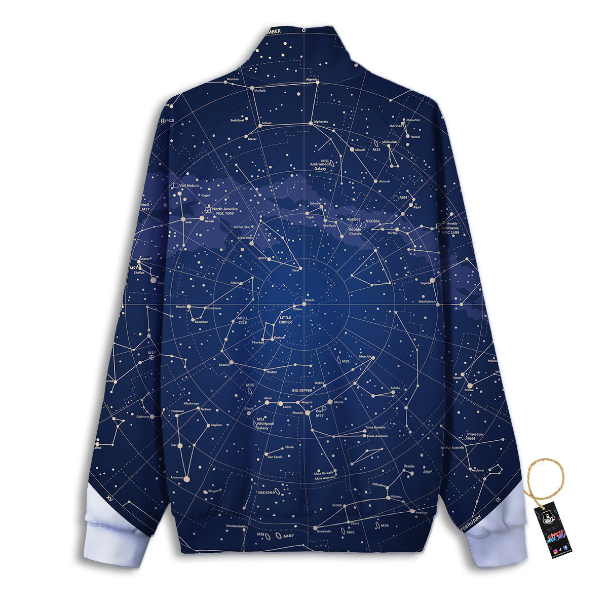 Sky Map Constellation Print Track Jacket-grizzshop