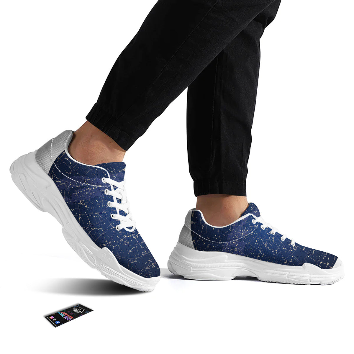 Sky Map Constellation Print White Chunky Shoes-grizzshop