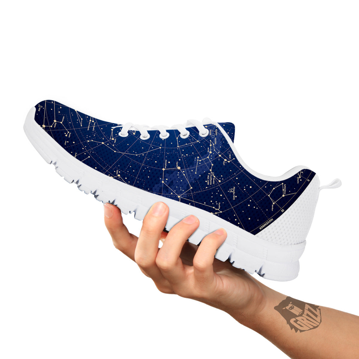 Sky Map Constellation Print White Sneaker-grizzshop
