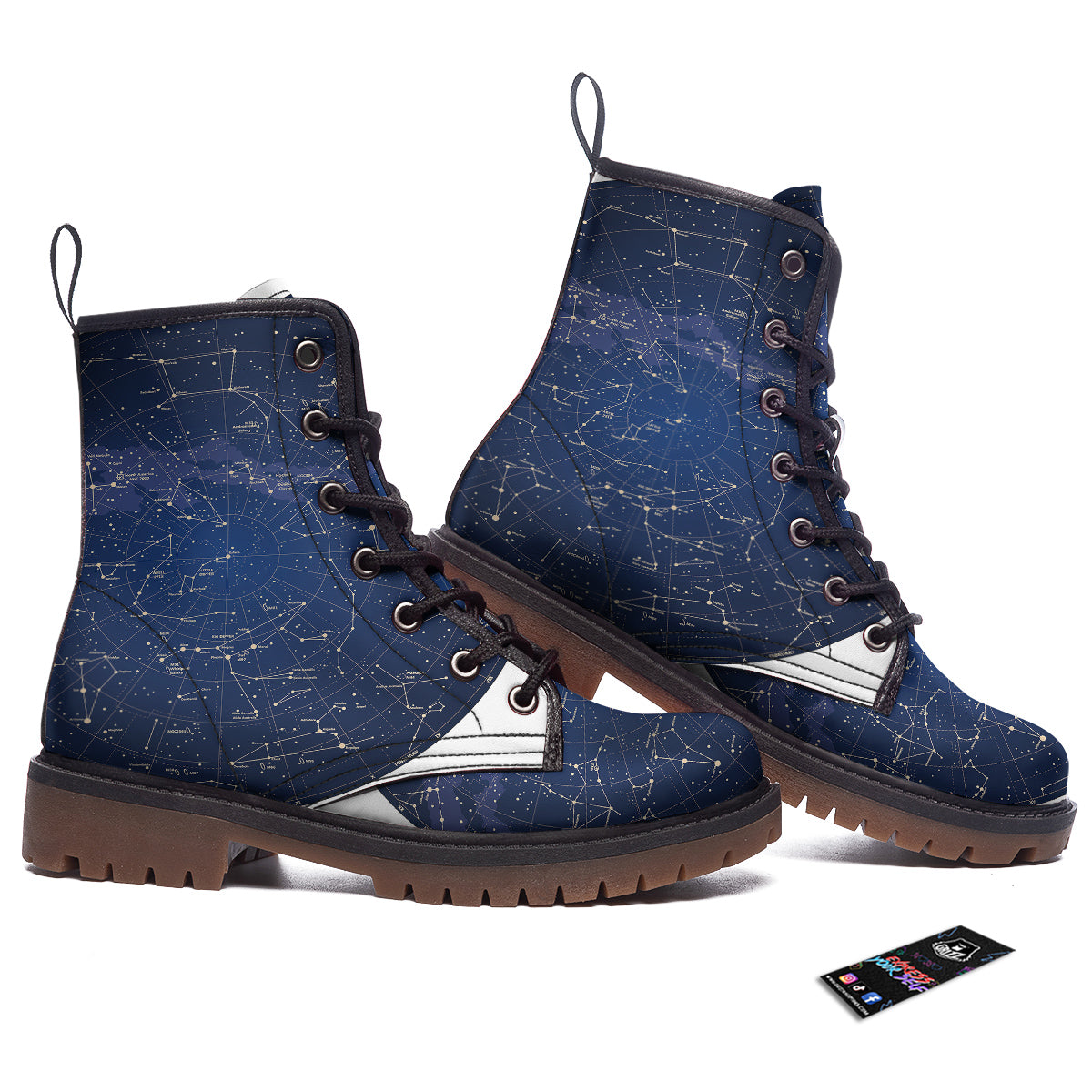 Sky Map Constellation Print Work Boots-grizzshop