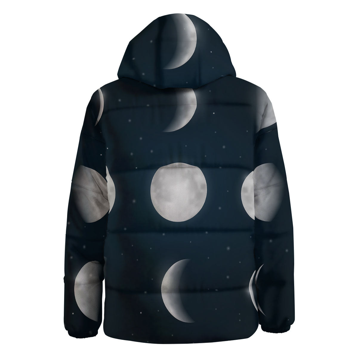 Sky Moon Night Phase Print Down Jacket-grizzshop