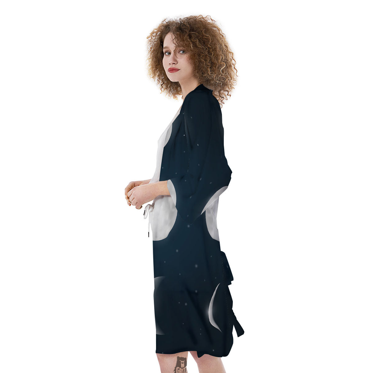Sky Moon Night Phase Print Kimono-grizzshop