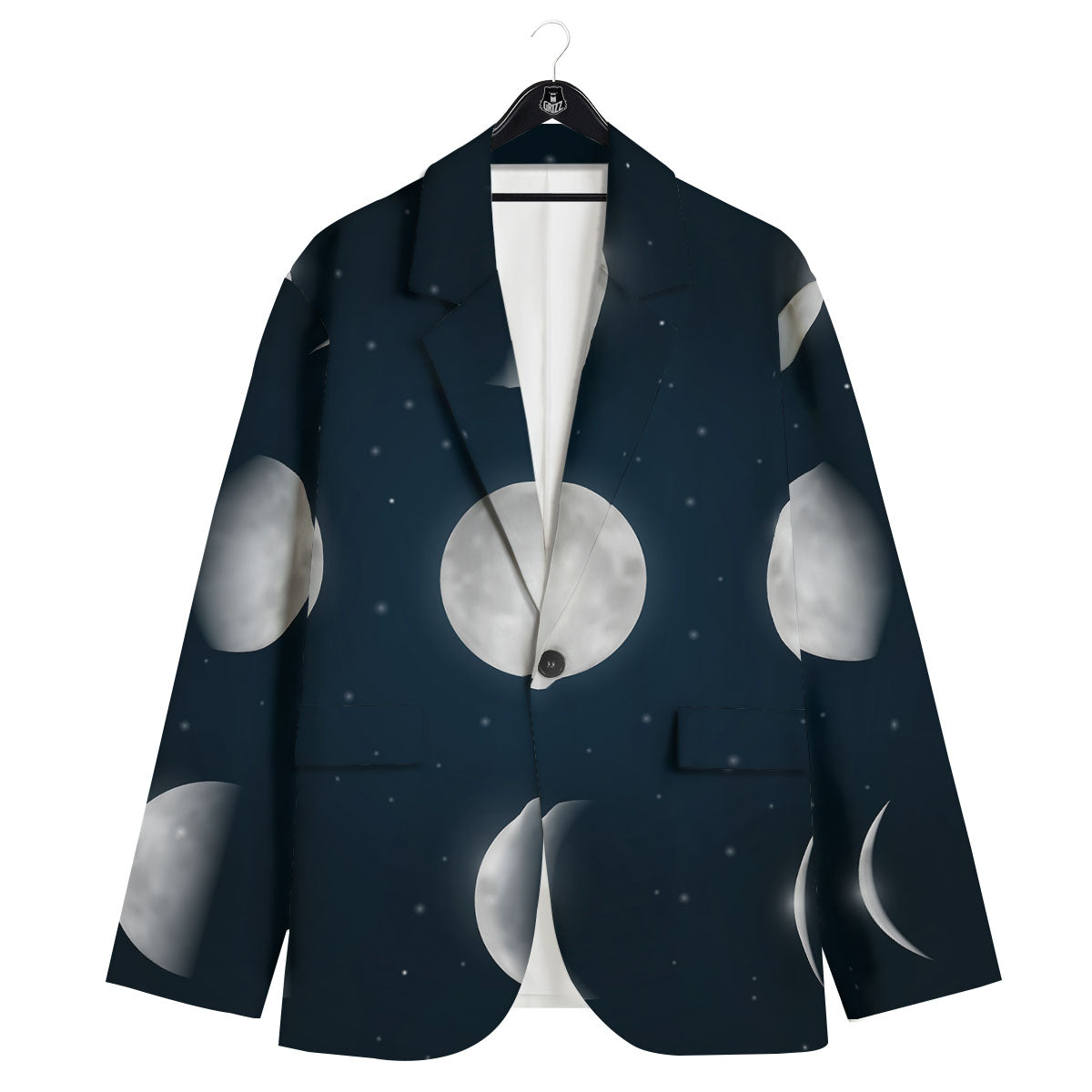 Sky Moon Night Phase Print Men's Sport Coat-grizzshop