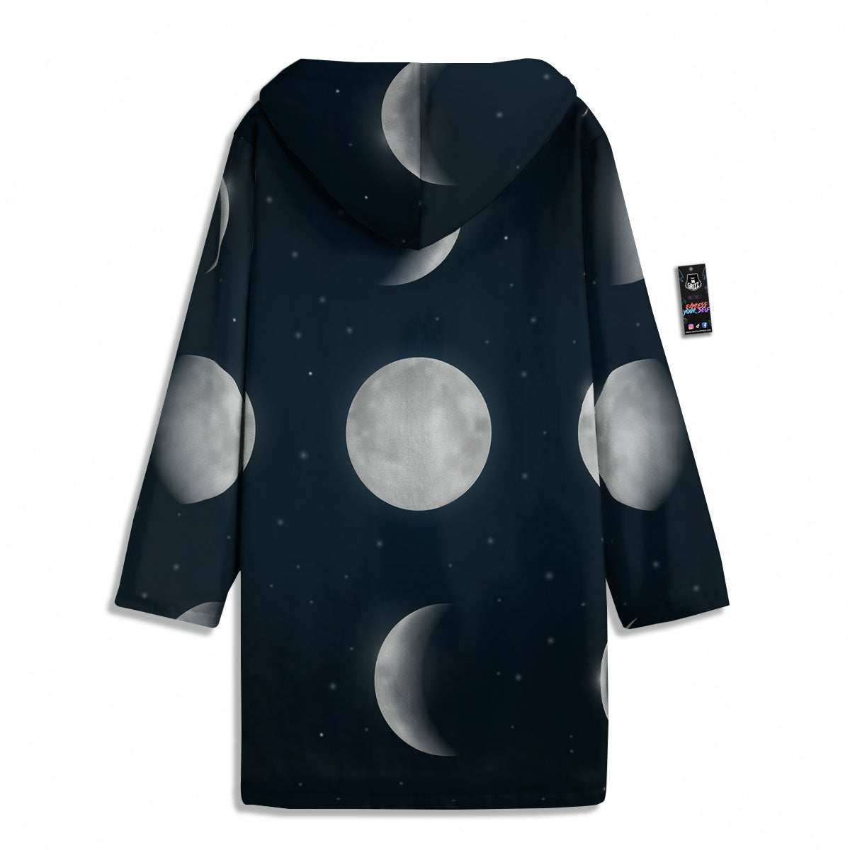 Sky Moon Night Phase Print Men's Windbreaker Jacket-grizzshop