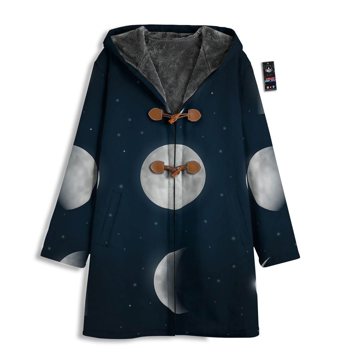 Sky Moon Night Phase Print Men's Windbreaker Jacket-grizzshop