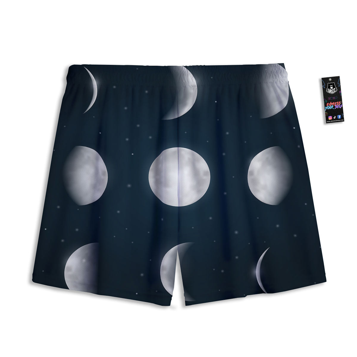 Sky Moon Night Phase Print Mesh Shorts