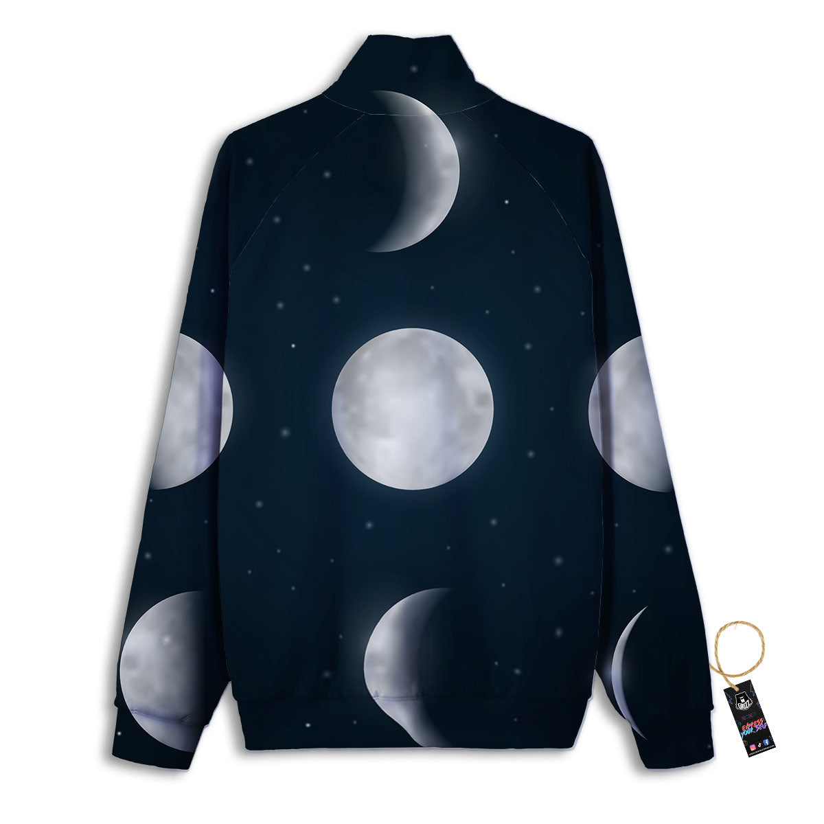 Sky Moon Night Phase Print Track Jacket-grizzshop